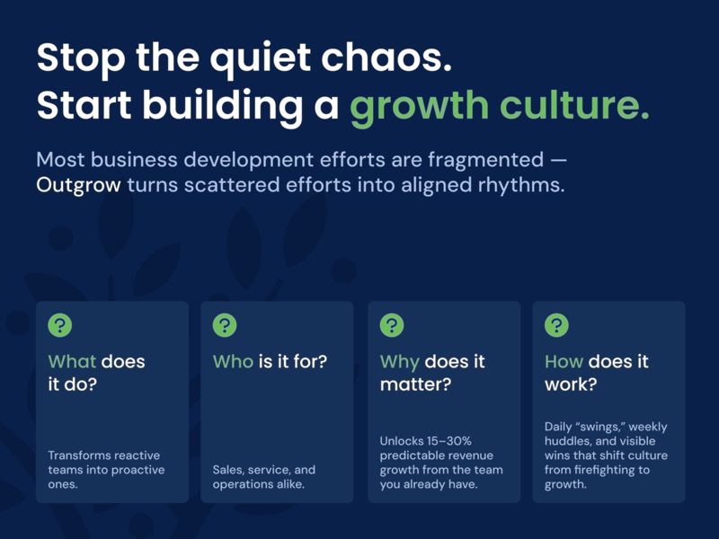 Stop the quiet chaos. Start building a business development culture.