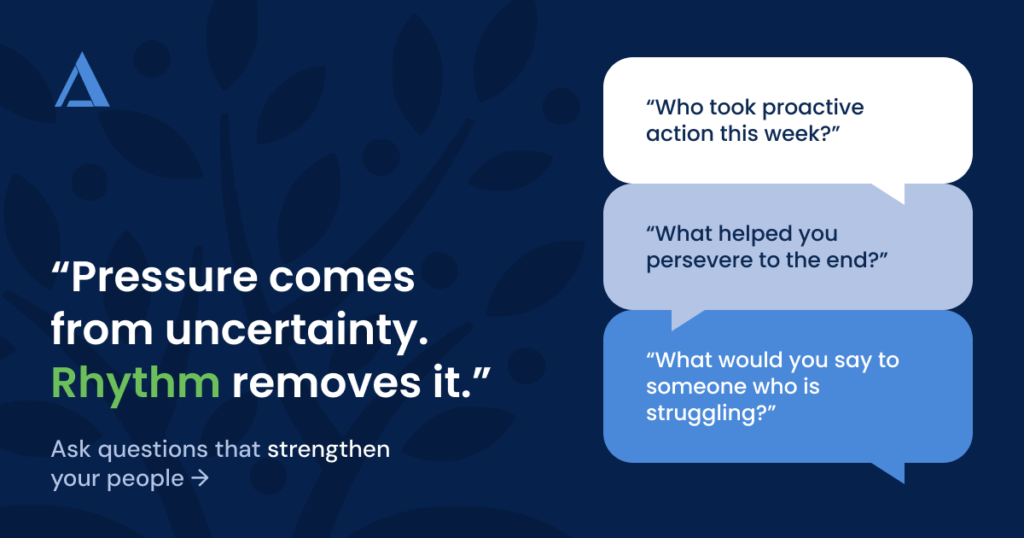 Pressure comes from uncertainty. Rhythm removes it - CEO 4